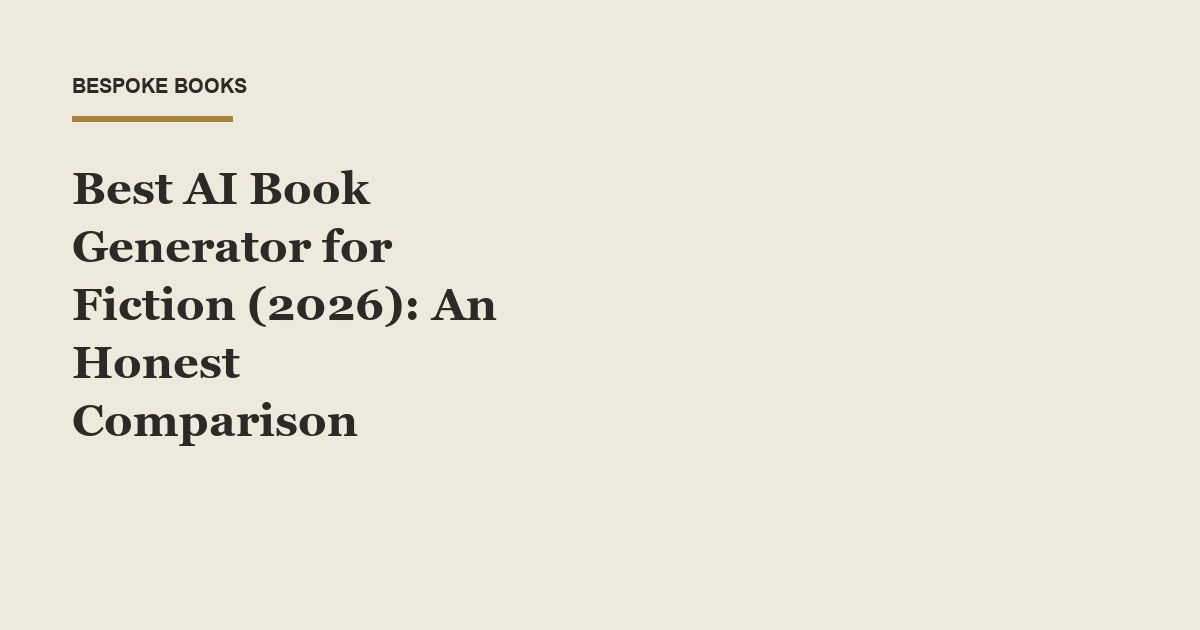 Best AI Book Generator for Fiction (2026): An Honest Comparison illustration